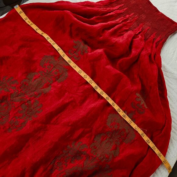 Lapis Anthropologie EUC Tube Dress Damask Pattern Maxi gown Strapless OS red - Picture 14 of 17